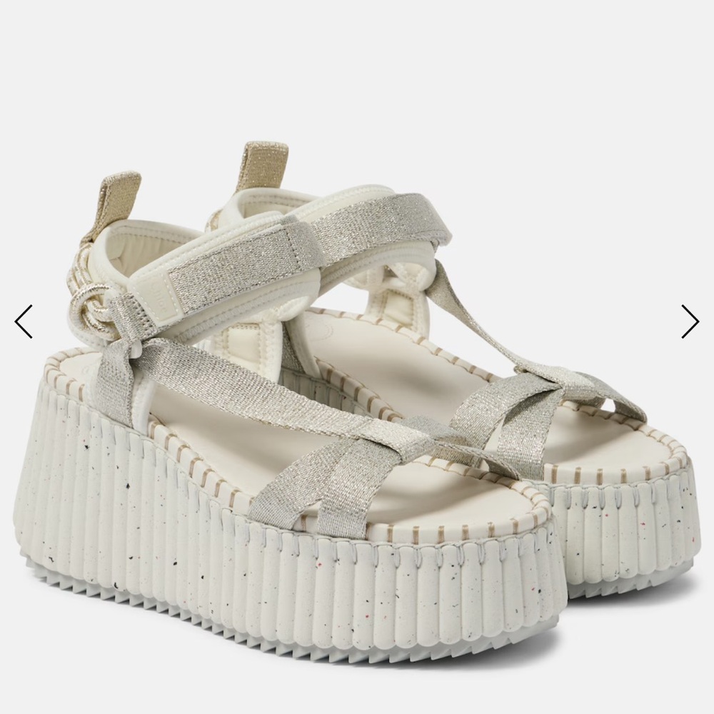 Chloe Silver Western Platform Sandals - Picture 10 of 11